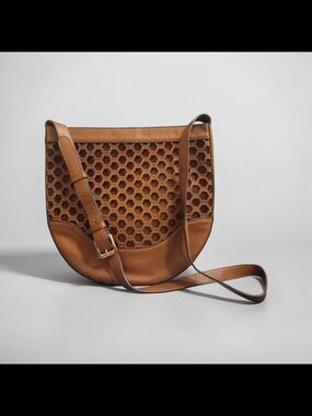 Vince Camuto Leather Honey Brown Crossbody Bag